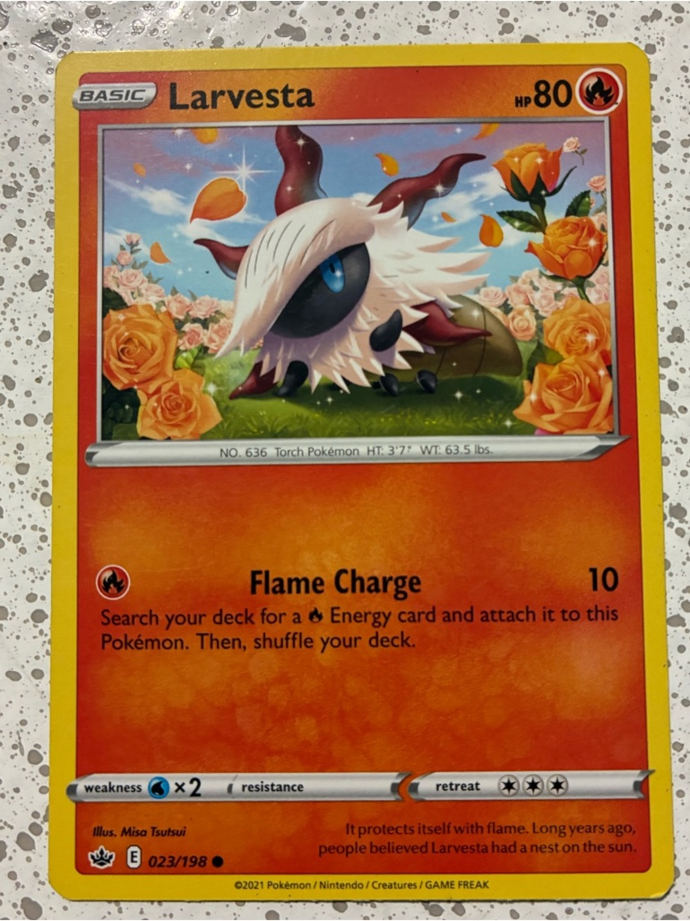 Larvesta Pokémon Card - HP 80